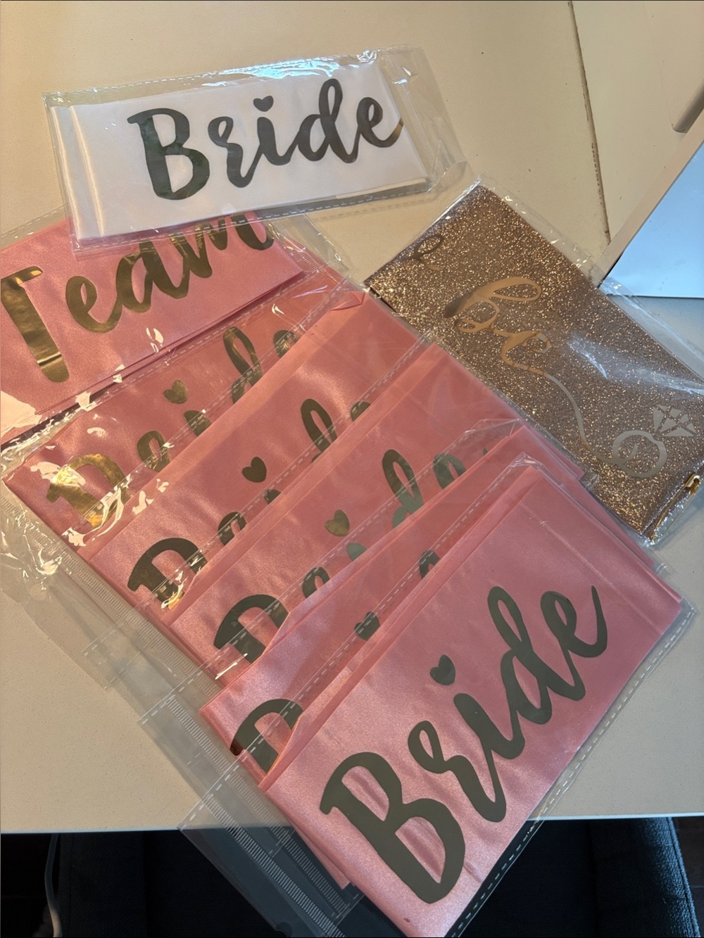 NWT Lot of 8 Bride & Team Bride Satin Sash Set